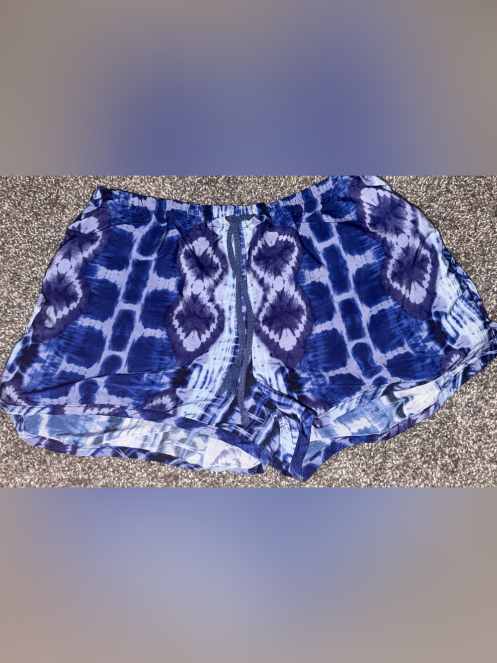 Blue Tie-Dye Boho Shorts